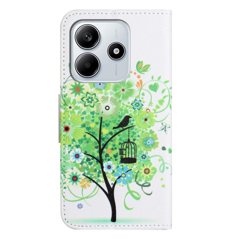Leren Hoesje Voor Xiaomi Redmi Note 14 4g Groene Boom
