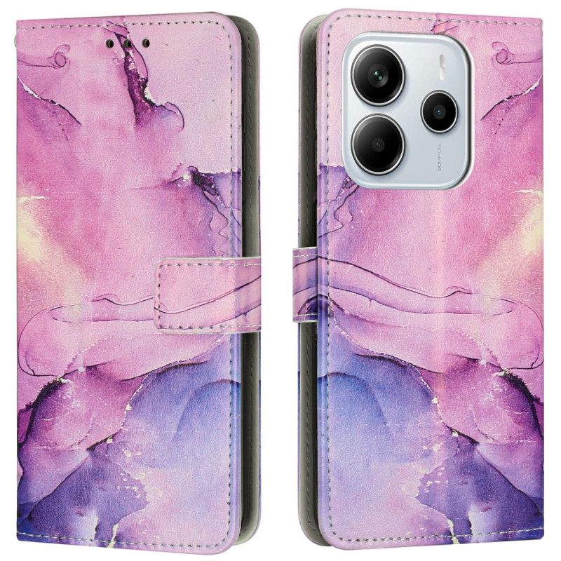 Leren Hoesje Voor Xiaomi Redmi Note 14 4g Marmer-effect