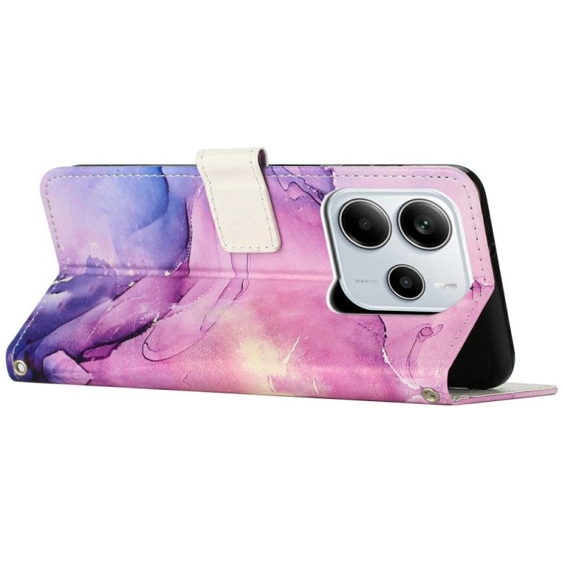 Leren Hoesje Voor Xiaomi Redmi Note 14 4g Marmer-effect