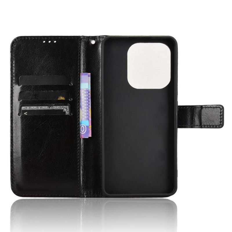 Leren Hoesje Voor Xiaomi Redmi Note 14 4g Opvallend Imitatieleer