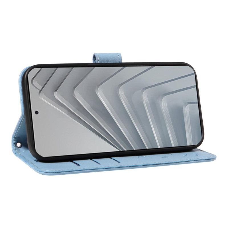 Leren Hoesje Voor Xiaomi Redmi Note 14 4g Paardenbloemen