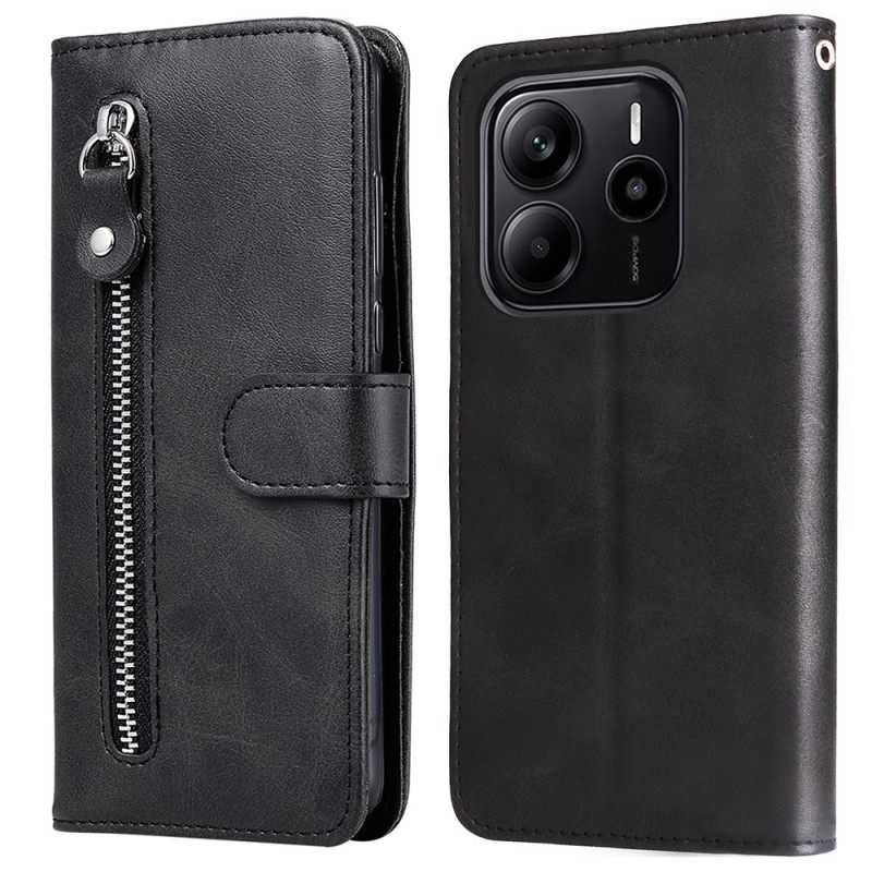 Leren Hoesje Voor Xiaomi Redmi Note 14 4g Portemonnee Met Rits