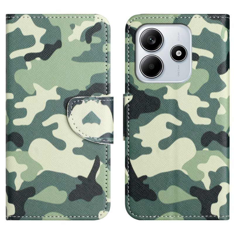 Leren Hoesje Xiaomi Redmi Note 14 4g Camouflage Bescherming Hoesje