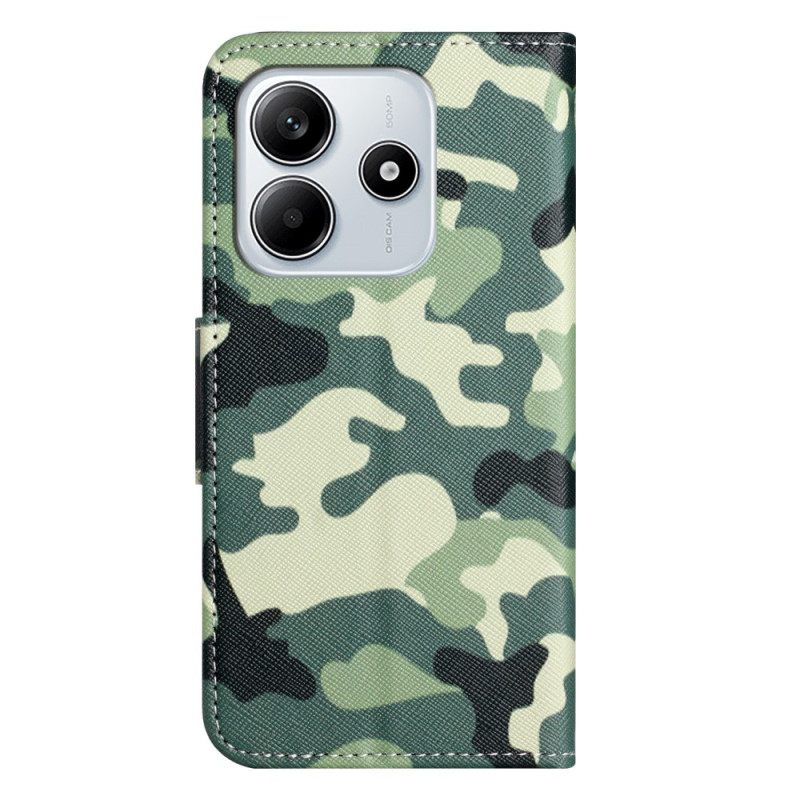 Leren Hoesje Xiaomi Redmi Note 14 4g Camouflage Bescherming Hoesje