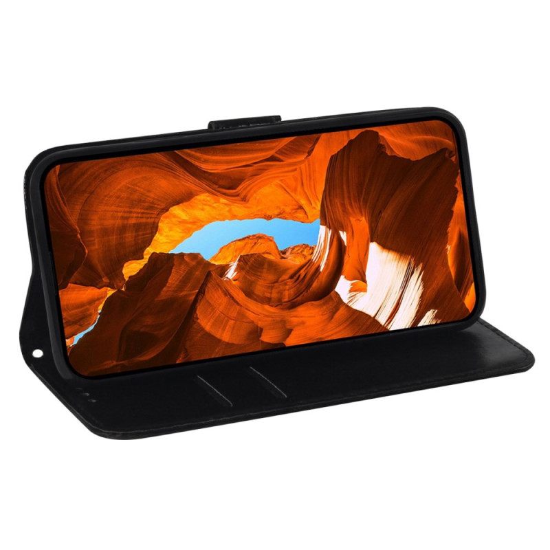 Leren Hoesje Xiaomi Redmi Note 14 4g Discostijl Bescherming Hoesje