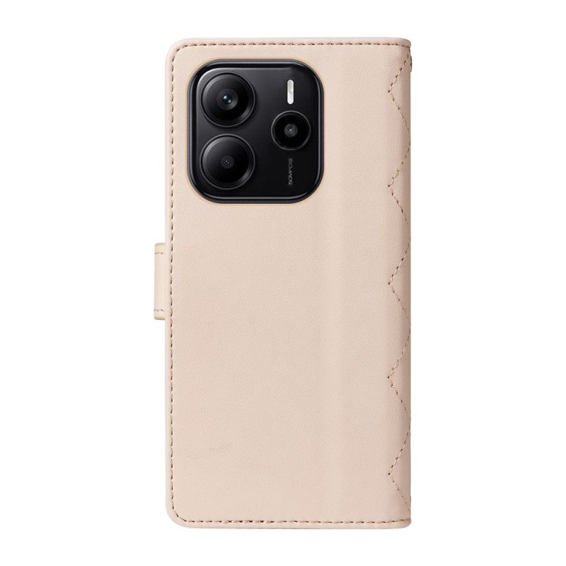 Leren Hoesje Xiaomi Redmi Note 14 4g Gewatteerd Met Riem En Schouderriem Bescherming Hoesje
