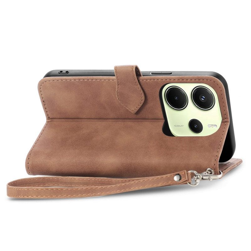 Leren Hoesje Xiaomi Redmi Note 14 4g Portemonnee Met Kant En Rits Bescherming Hoesje