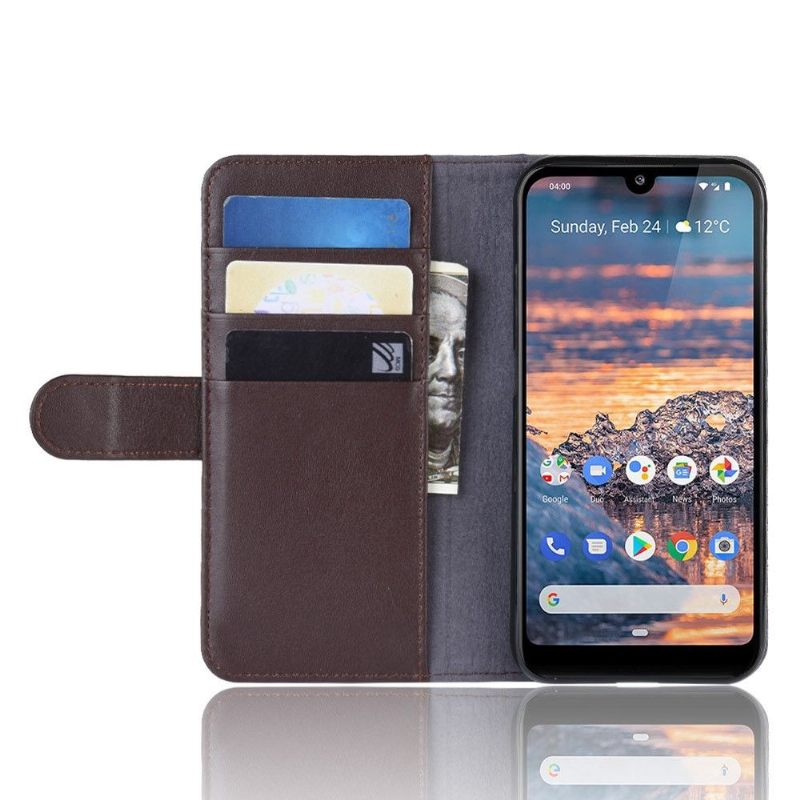 Case voor Nokia 4.2 Bescherming Portemonnee Leren Premium Leder - Bruin