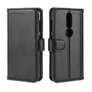 Cover voor Nokia 4.2 Portemonnee Leren Premium Leder - Zwart