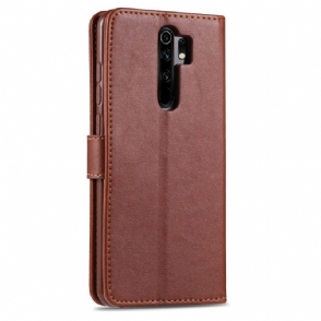 Flip Case voor Xiaomi Redmi 9 Azns Retro Leder Effect