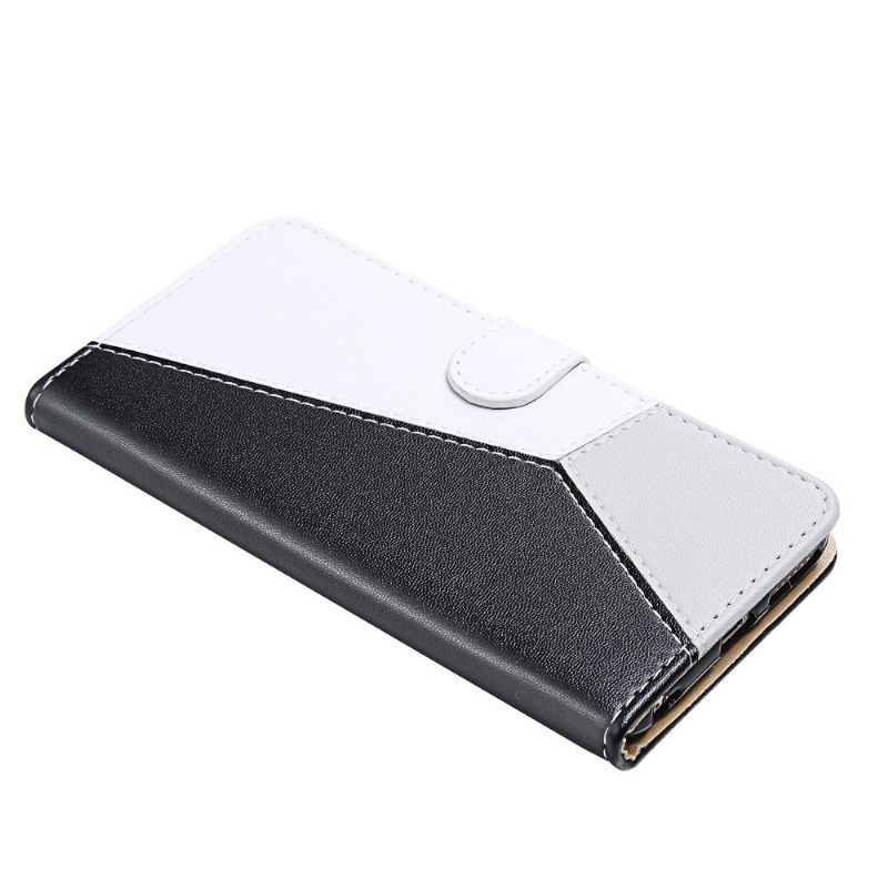 Flip Case voor iPhone 12 Mini Driekleurige Naden - Zwart