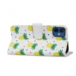 Folio-hoesje voor iPhone 12 Mini Ananas