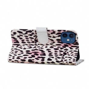 Folio-hoesje voor iPhone 12 Mini Luipaardpatroon