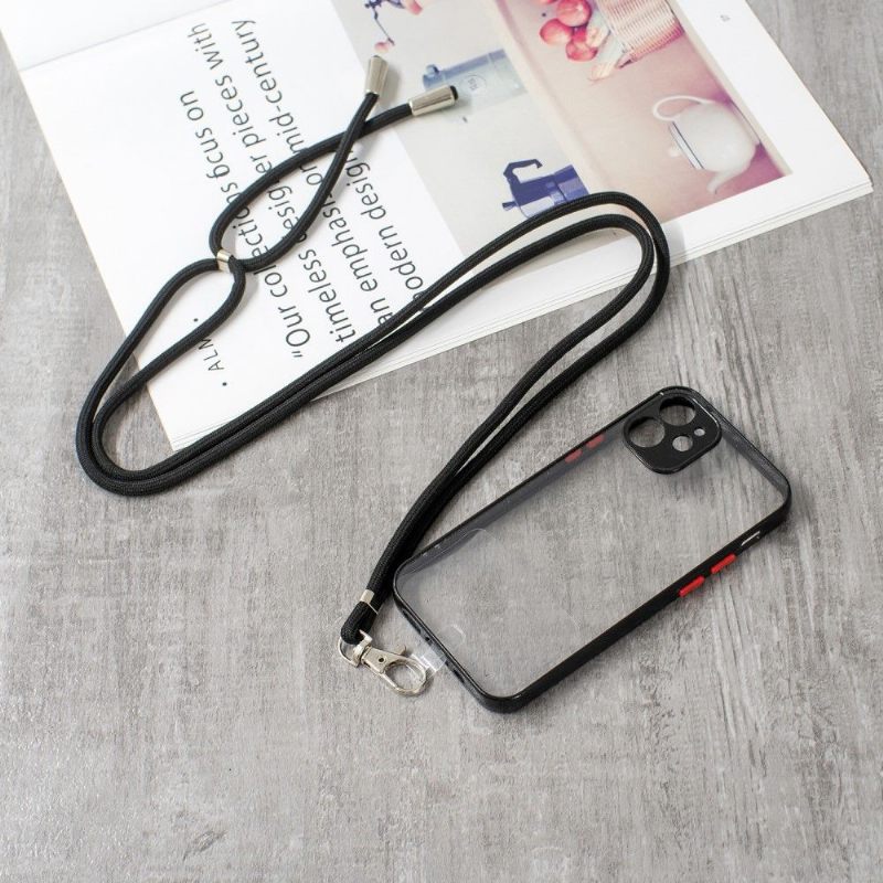 Hoesje voor iPhone 12 Mini Anti-fall Met Koord Heldere Bumper