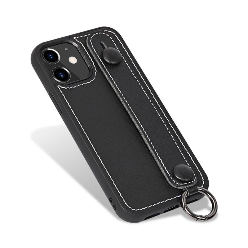 Hoesje voor iPhone 12 Mini Anti-fall Naairiem Van Imitatieleer