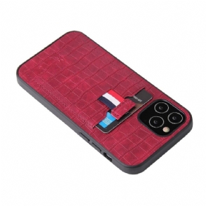 Hoesje voor iPhone 12 Mini Croc Look-kaarthouder