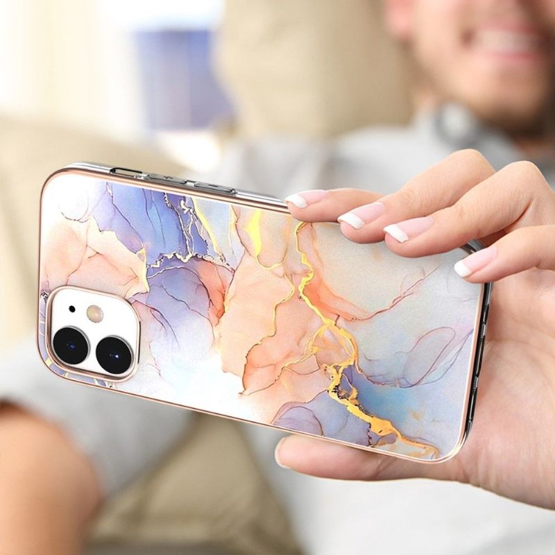 Hoesje voor iPhone 12 Mini Gekleurd Marmer