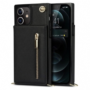 Hoesje voor iPhone 12 Mini Met Koord Visitekaarthouder