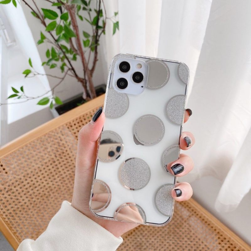 Telefoonhoesje voor iPhone 12 Mini Bescherming Transparante Glitter Stippen