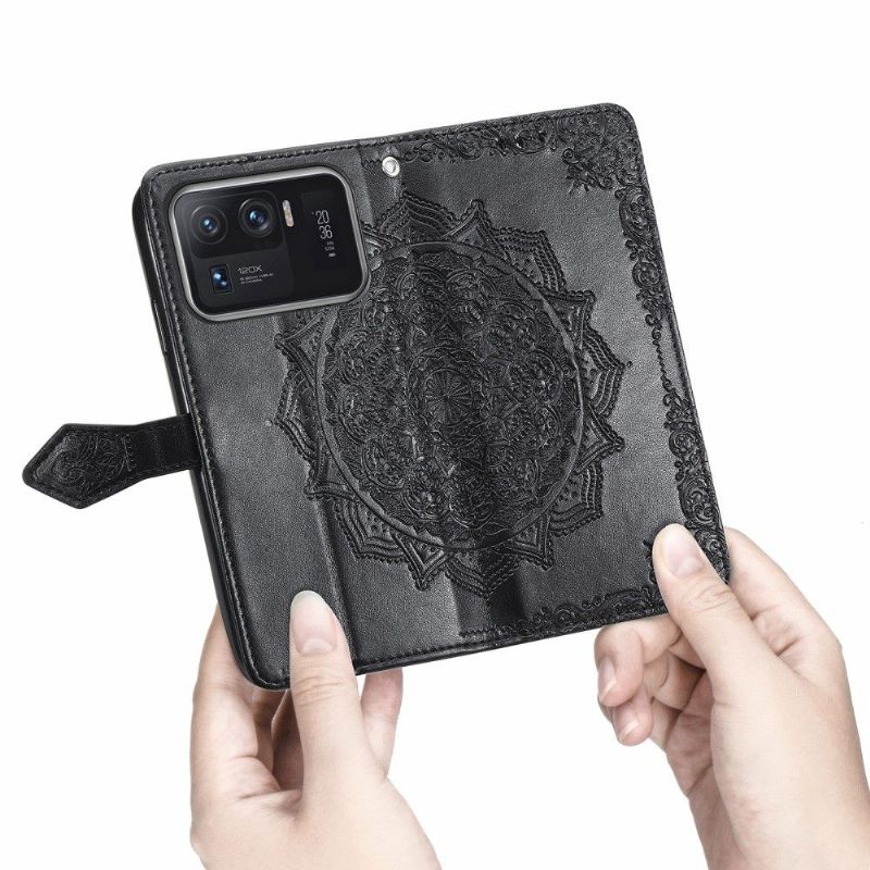 Folio-hoesje voor Xiaomi Mi 11 Ultra Anti-fall Mandala-reliëf In Kunstleer
