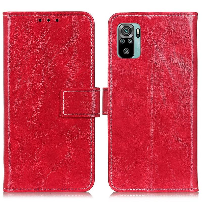 Flip Case voor Xiaomi Redmi Note 10 4G / Note 10S Luxe Stiksels Met Leereffect