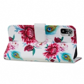 Folio-hoesje voor Xiaomi Redmi Note 10 4G / Note 10S Pauwbloem