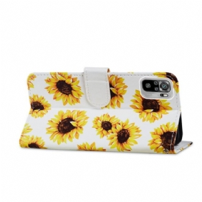 Folio-hoesje voor Xiaomi Redmi Note 10 4G / Note 10S Zonnebloembloem