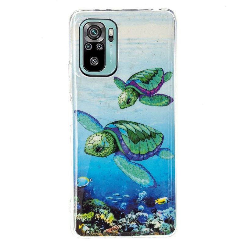 Hoesje voor Xiaomi Redmi Note 10 4G / Note 10S Fluorescerende Schildpadden