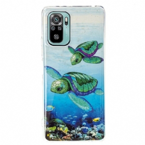 Hoesje voor Xiaomi Redmi Note 10 4G / Note 10S Fluorescerende Schildpadden