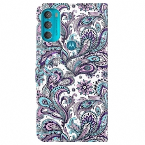 Folio-hoesje voor Motorola Moto G71 5G Anti-fall Paisley-bloem