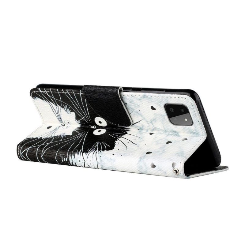 Case voor Samsung Galaxy A22 5G Bescherming Zwart-witte Katten