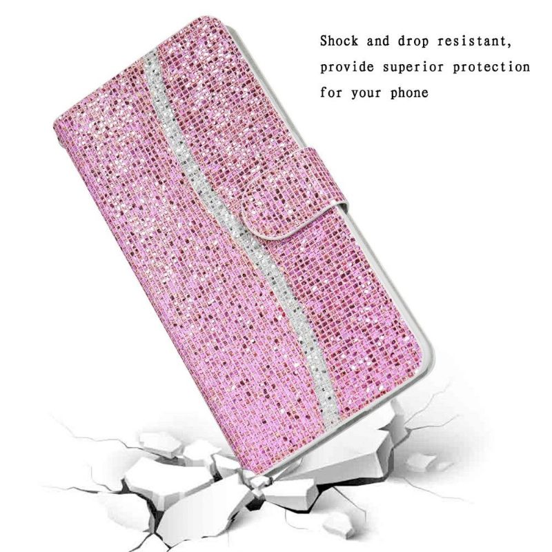 Folio-hoesje voor Samsung Galaxy A22 5G Glitterkaarthouder