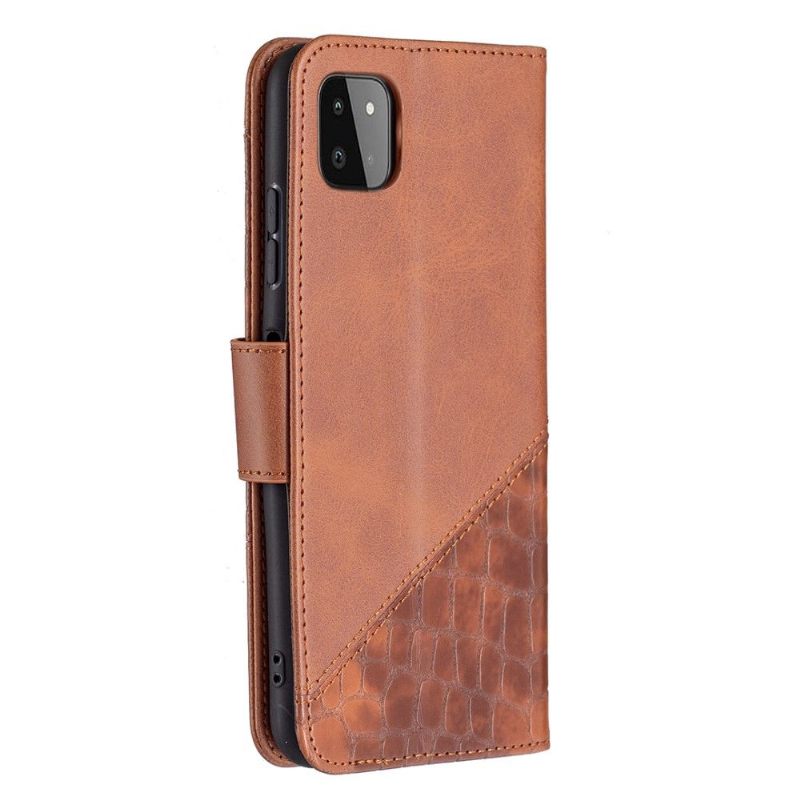 Folio-hoesje voor Samsung Galaxy A22 5G Leereffect In Krokodillenlook