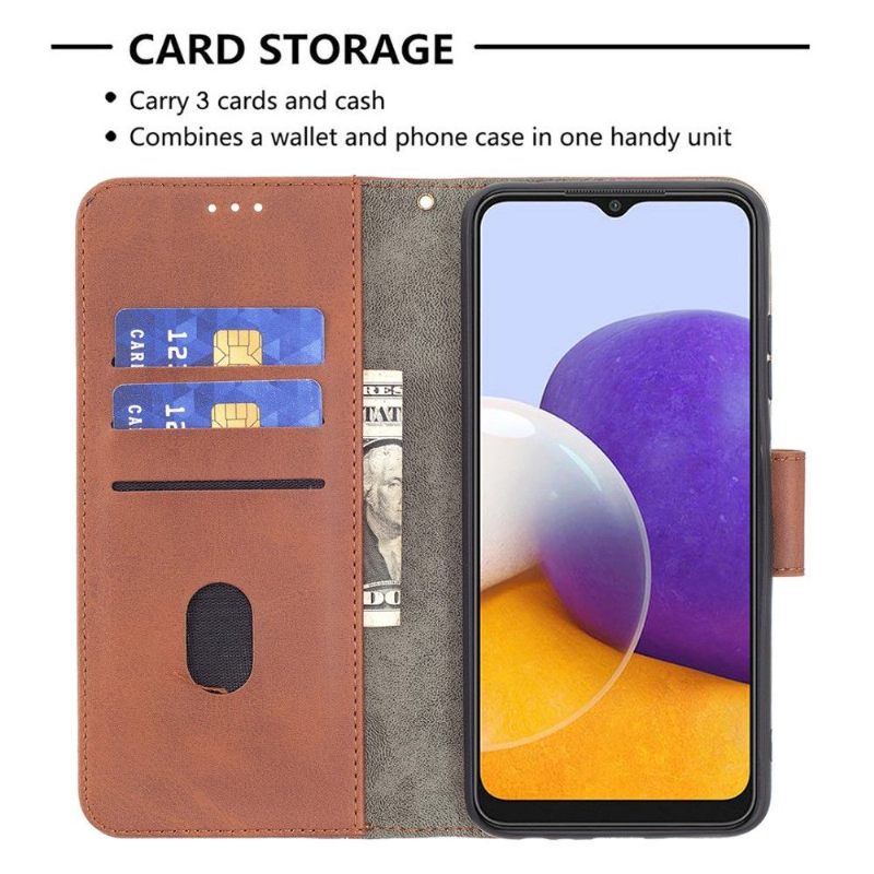 Folio-hoesje voor Samsung Galaxy A22 5G Leereffect In Krokodillenlook