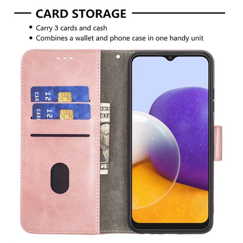 Folio-hoesje voor Samsung Galaxy A22 5G Leereffect In Krokodillenlook