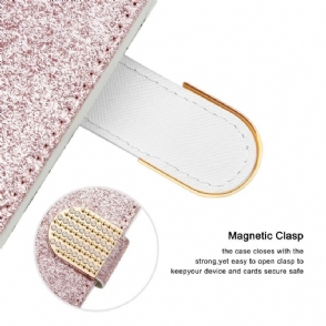 Folio-hoesje voor Samsung Galaxy A22 5G Luxe Croco Pailletten