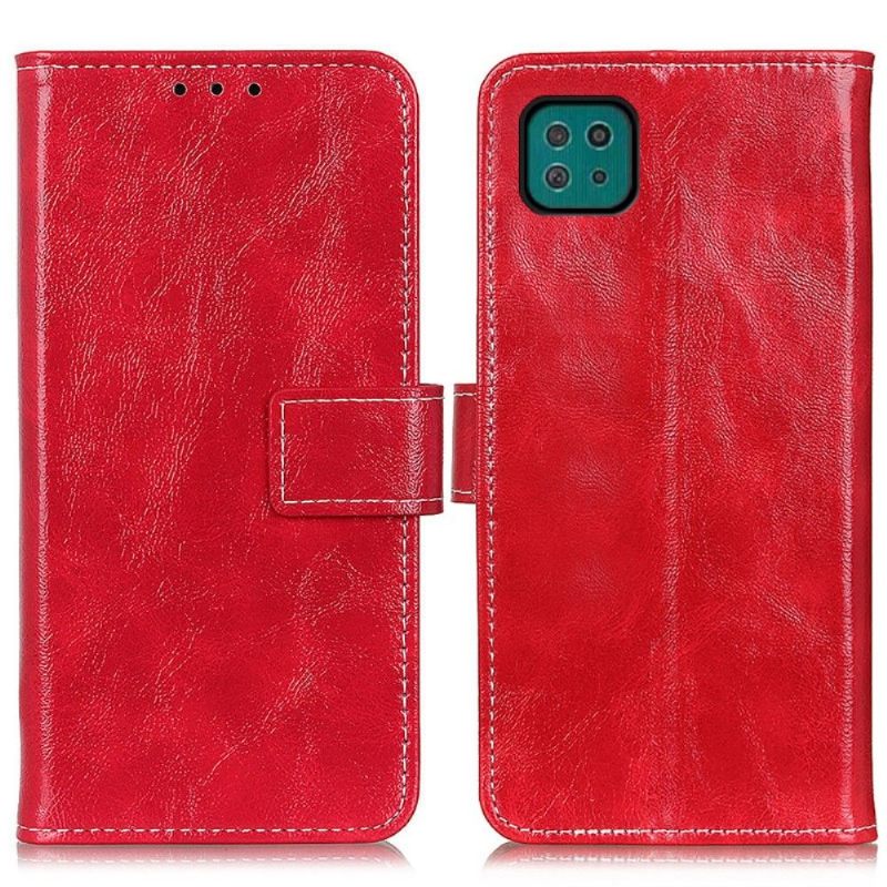 Folio-hoesje voor Samsung Galaxy A22 5G Luxe Stiksels Met Leereffect