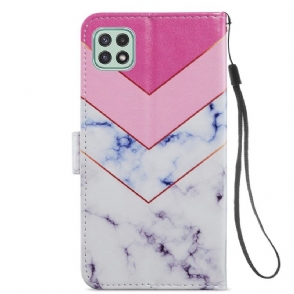 Folio-hoesje voor Samsung Galaxy A22 5G Marmeren Geometrie