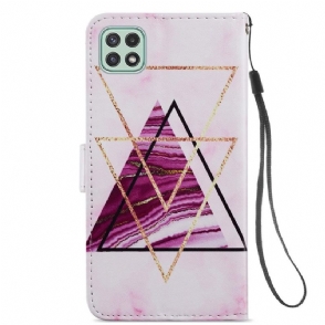Folio-hoesje voor Samsung Galaxy A22 5G Ontwerp Driehoeken