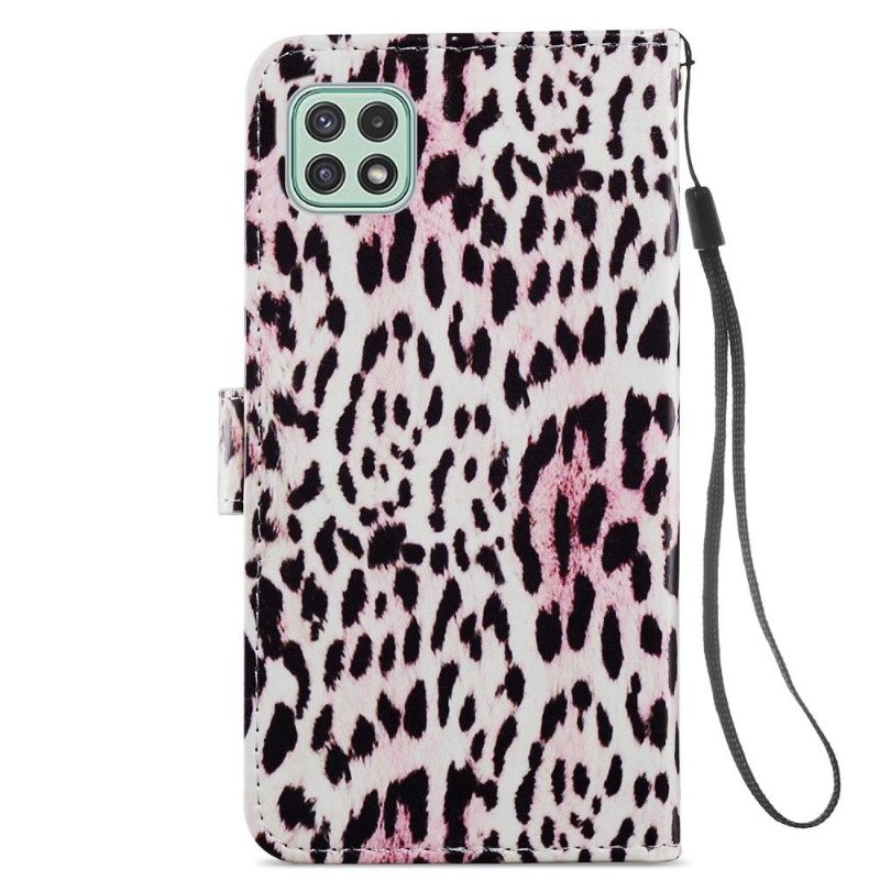 Leren Hoesje voor Samsung Galaxy A22 5G Luipaardpatroon
