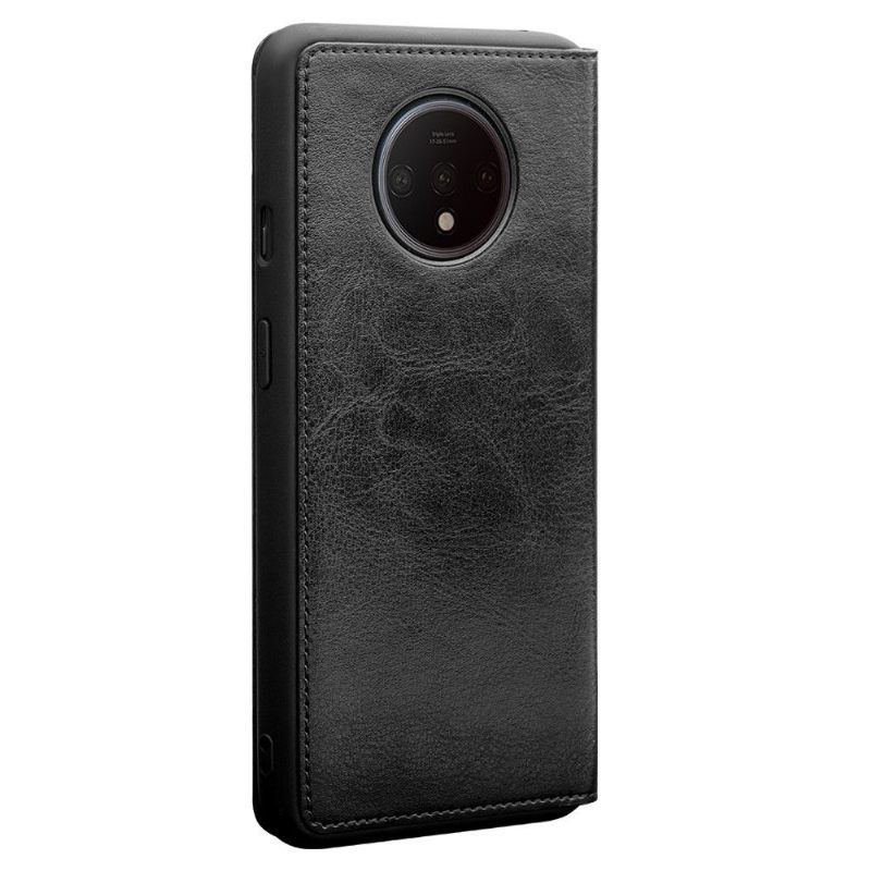 Folio-hoesje voor OnePlus 7T Premium Echt Leer - Zwart