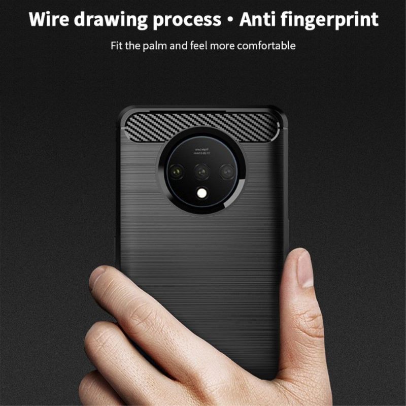 Hoesje voor OnePlus 7T Geborsteld Effect Mofi - Zwart