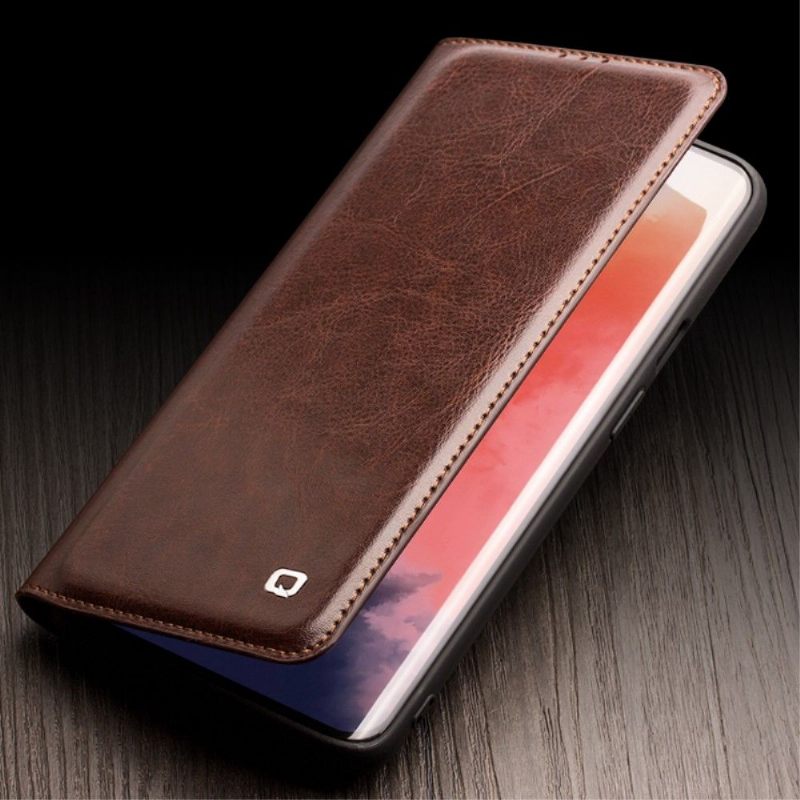 Leren Hoesje voor OnePlus 7T Bescherming Premium Echt Leer - Bruin