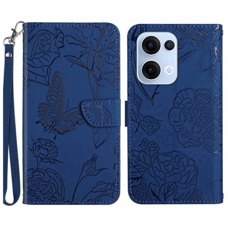 Bescherming Hoesje Oppo Reno 13 5g Bandje Met Vlinderprint