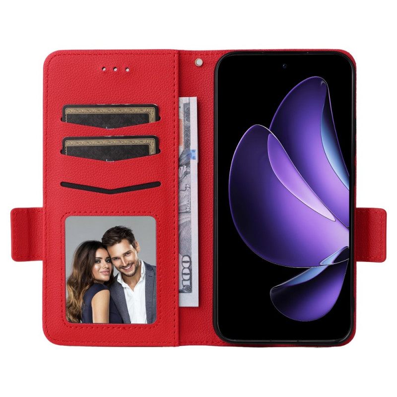 Bescherming Hoesje Oppo Reno 13 5g Lychee Kunstleren Bandje