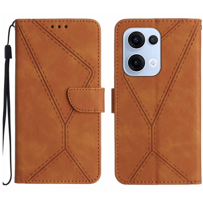 Flip Case Leren Oppo Reno 13 5g Lijnen En Strepen