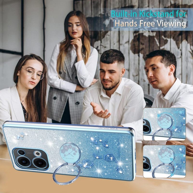 Hoesje Oppo Reno 13 5g Bevestiging Met Strass-ring Bescherming Hoesje