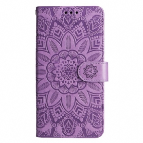 Folio-hoesje voor Xiaomi 13 Mandala Zon Met Lanyard
