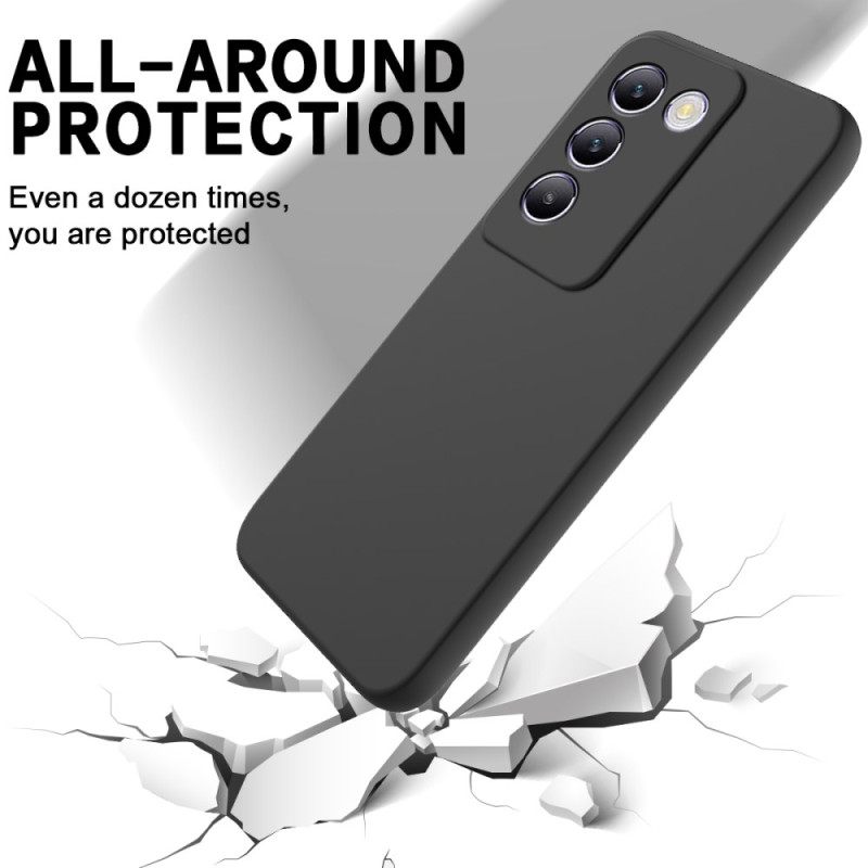 Hoesje Vivo V40 Se 5g Vloeibare Siliconen Met Bandje