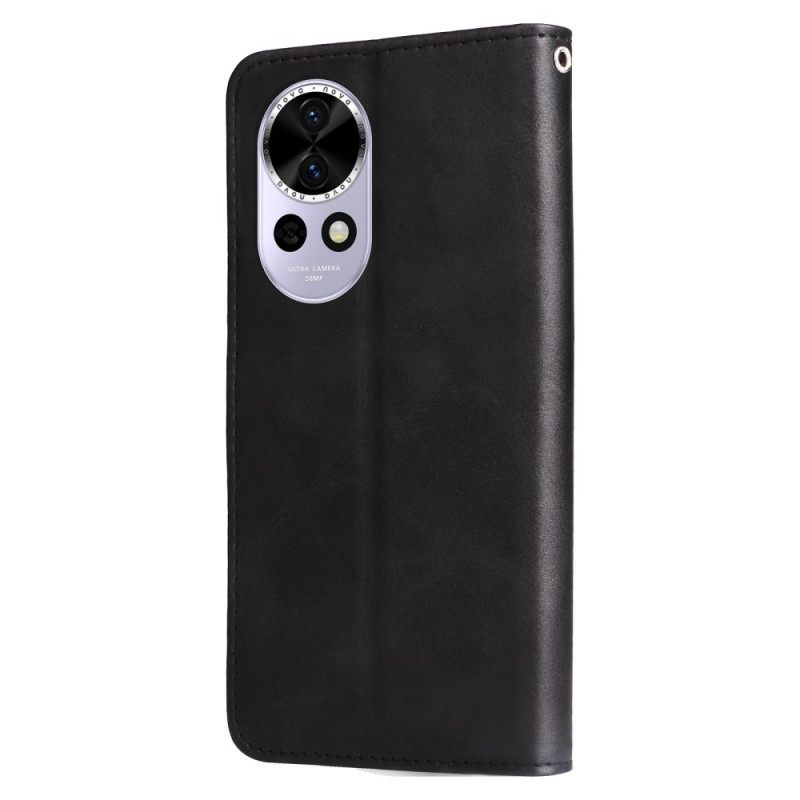 Leren Hoesje Huawei Nova 13 Etui Met Rits Bescherming Hoesje